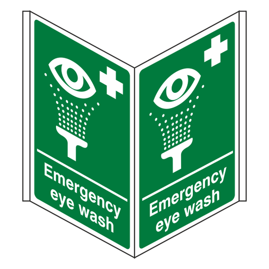 Emergency Eye Wash Projecting Sign - 500x300mm - 3mm Correx