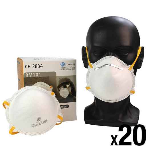 FFP2 Moulded Cup Respirator Face Mask x 20 - CAT III PPE Certified - Discontinued