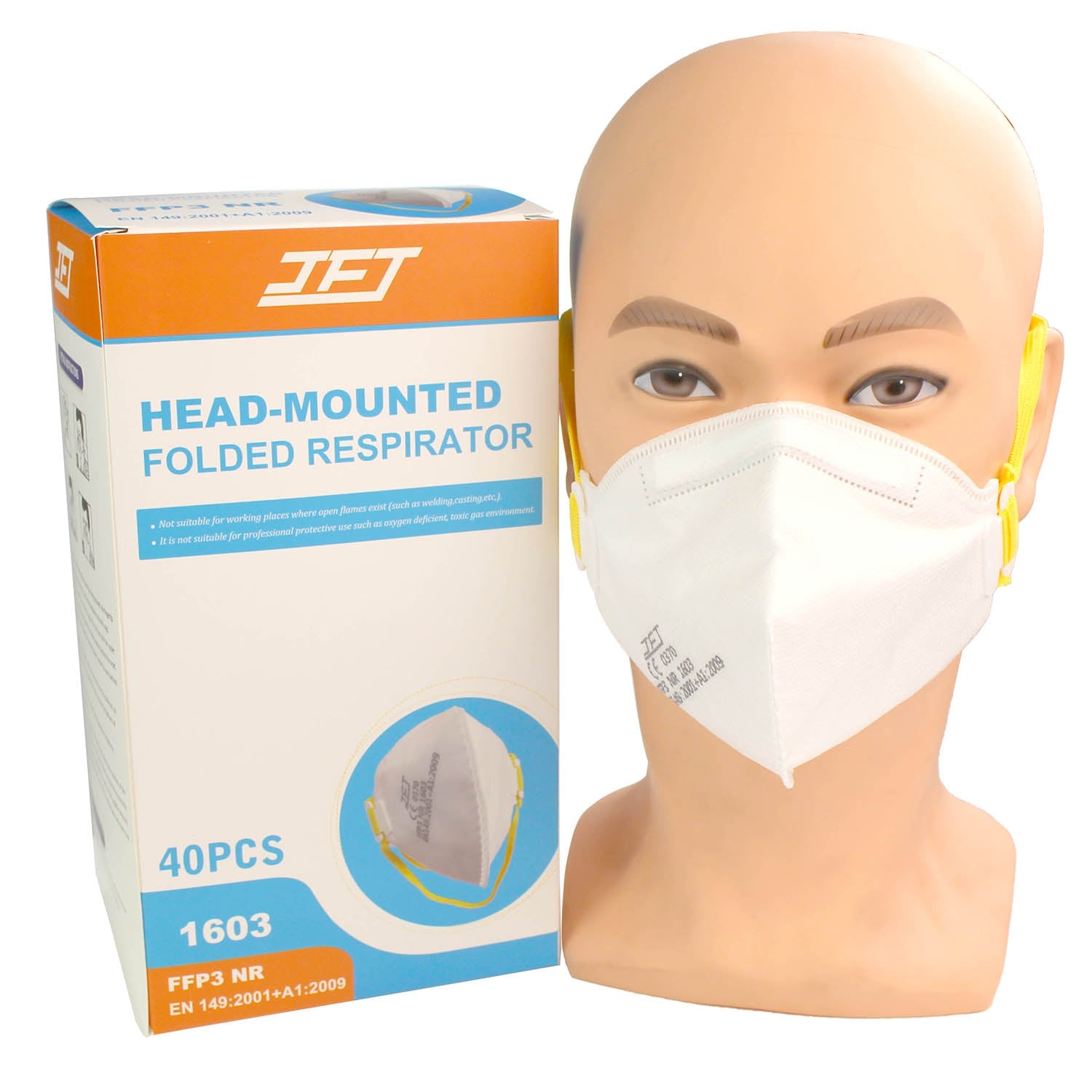 FFP3 Respirator Face Mask - Unvalved - Pack of 40 - Discontinued