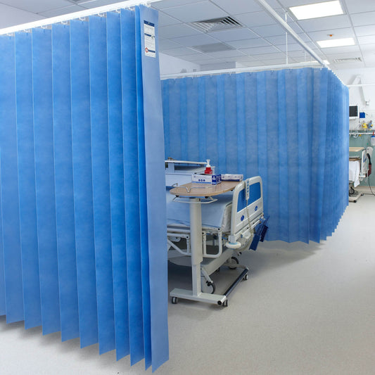 4.2M x 1.95M Fast-Fit Anti-Bac Curtains - Hospital Blue - Single