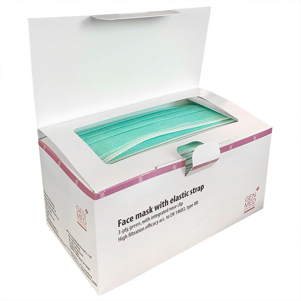 Surgeons Face Mask With Loops Per 50 - 3 Ply TYPE II R Fluid Resistant - 