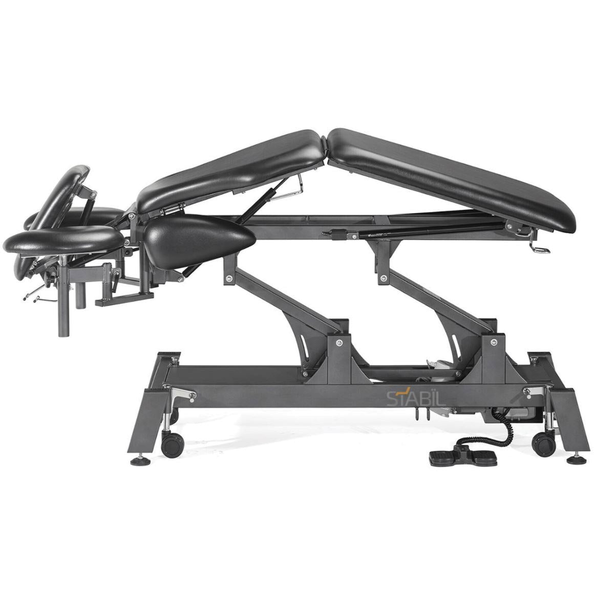 STABIL 7-Section Electric Treatment Table / Black Frame / Black Upholstery - Stabil