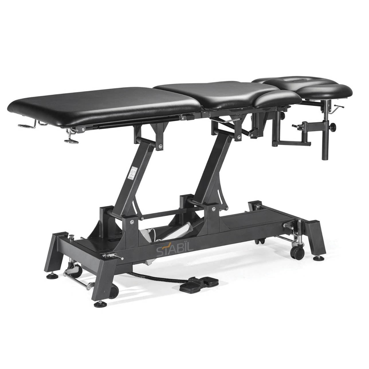 STABIL 7-Section Electric Treatment Table / Black Frame / Black Upholstery - Stabil
