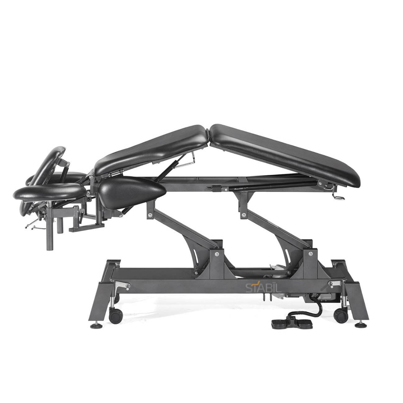 STABIL 7-Section Electric Treatment Table / Black Frame / Black Upholstery - Stabil