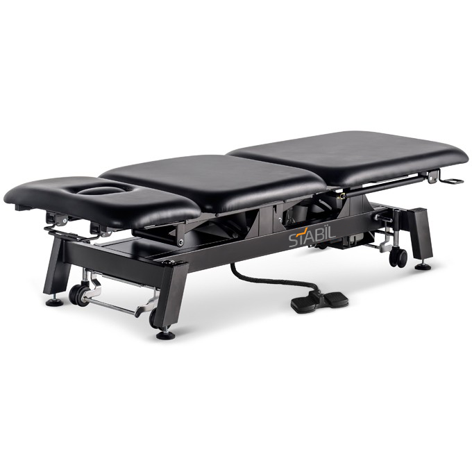 STABIL Shorthead 3-Section Electric Treatment Table / Black Frame / Black Upholstery