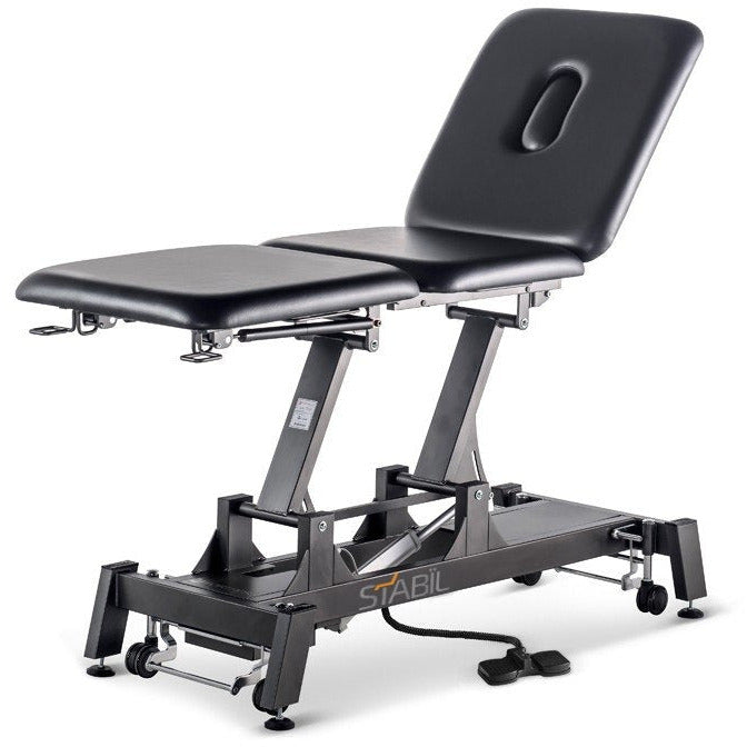 STABIL 3-Section Electric Treatment Table / Black Frame / Black Upholstery - Stabil