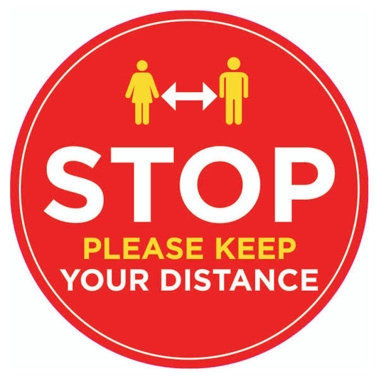 Stop! Please keep your distance – 400mm - Single
