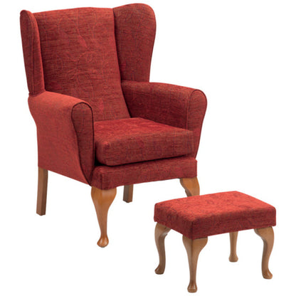 Queen Anne High Back Fireside Chair - 