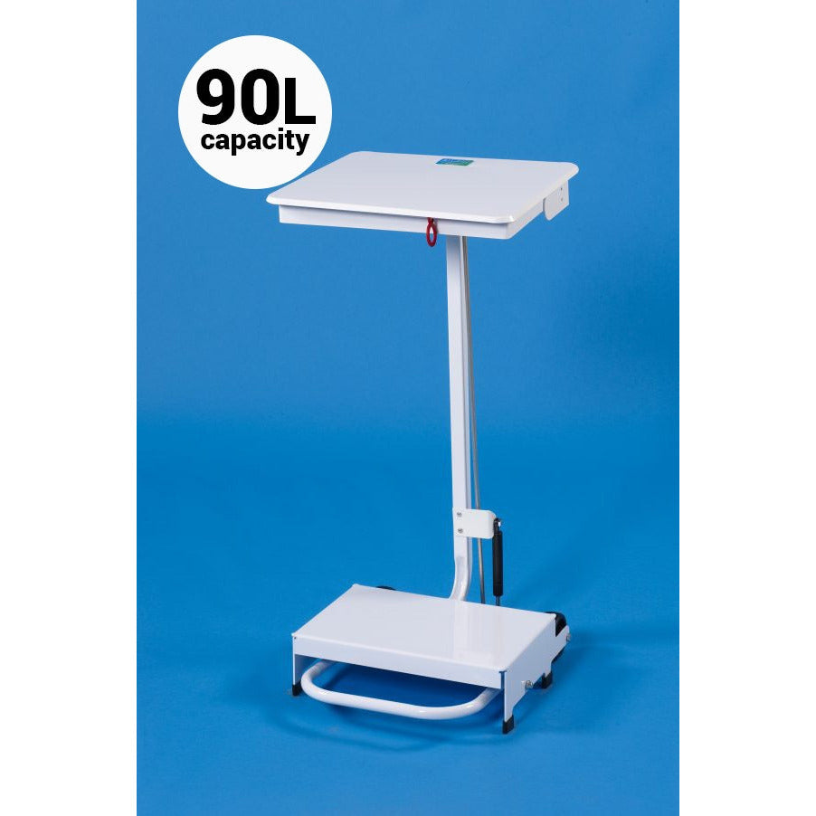 Open Frame Sack Holder - Standard Lid, Pedal & Hand Operated - Silent Closing - 90L - 