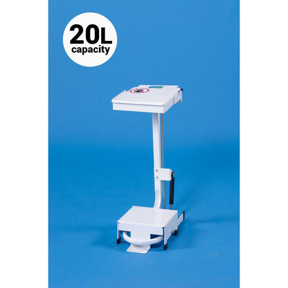 Open Frame Sack Holder - Standard Lid, Pedal Operated - Silent Closing - 20L - 