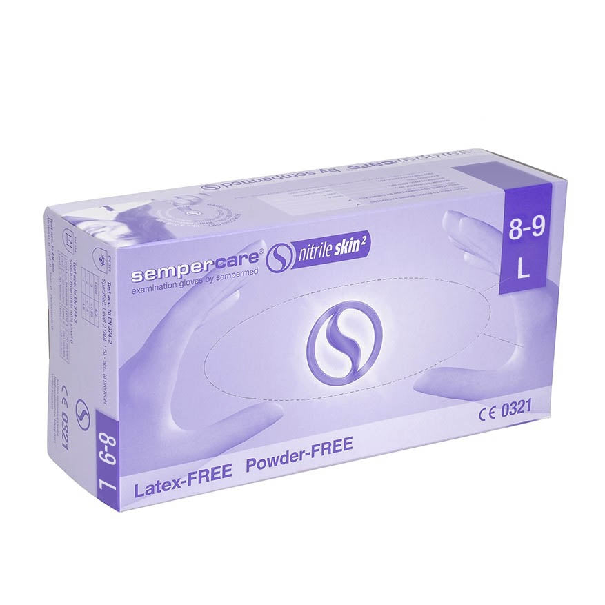 Sempercare Lavender Nitrile Powder-Free Gloves - Large
