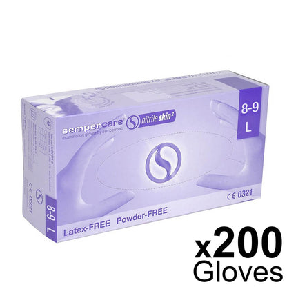 Sempercare Lavender Nitrile Powder-Free Gloves - Large
