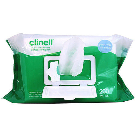 Clinell Universal Sanitising Antibacterial Wipes  Case of 6 x 200 - Steroplast