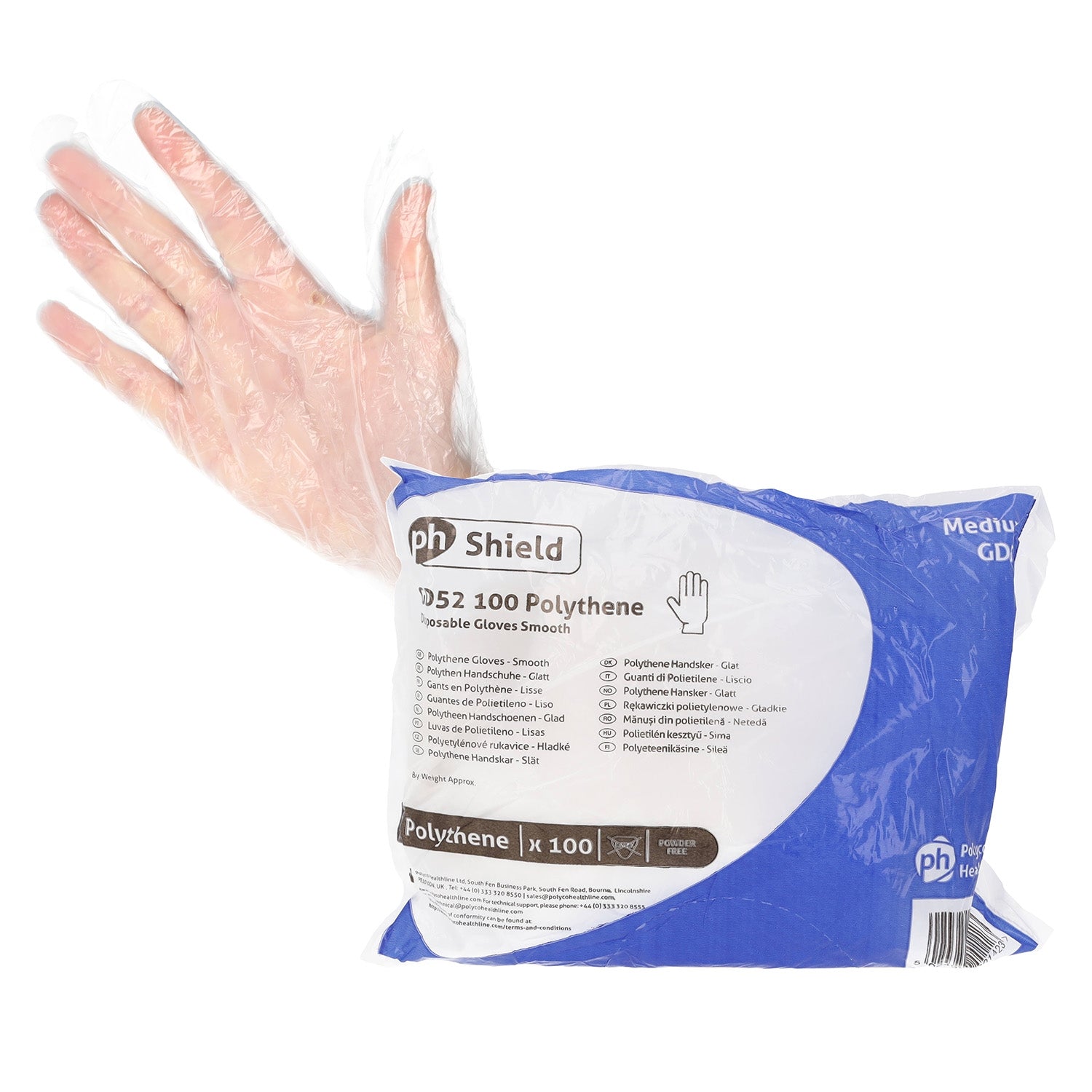 Polythene Disposable Gloves - Medium x 100 - 