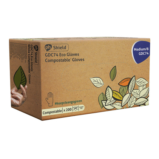 Compostable Disposable Gloves - Medium - Box of 200