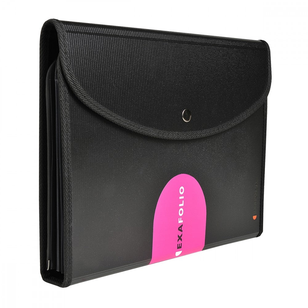 Exacompta Exactive Exafolio Conference Folder 6-Part Black 55834E - Exacompta