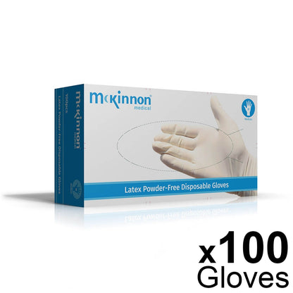 McKinnon Medical MEDIUM Latex Powder-Free Non-Sterile Gloves (Box 100) - McKinnon