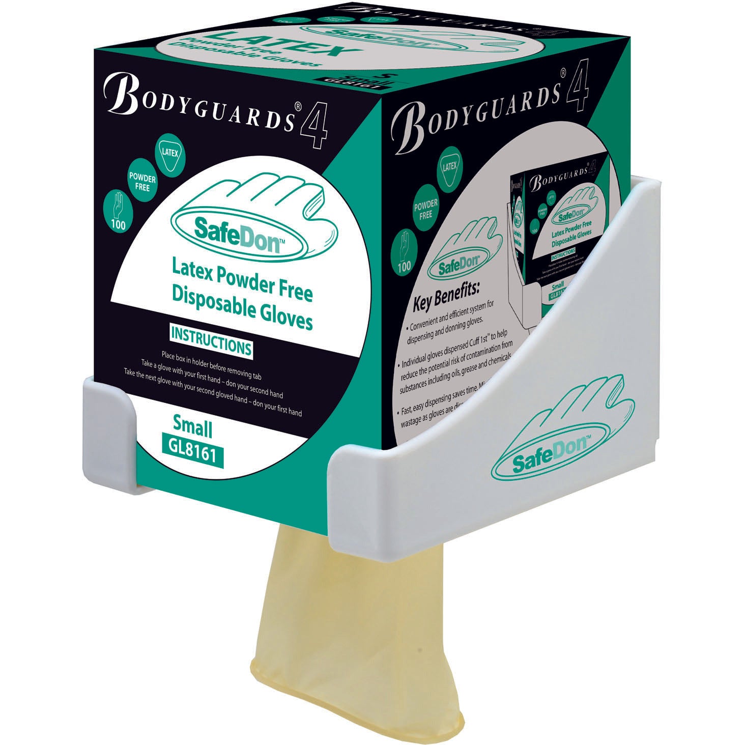 Bodyguards Safedon Latex Powder Free Gloves x 800 - Large, Non-Medical - 