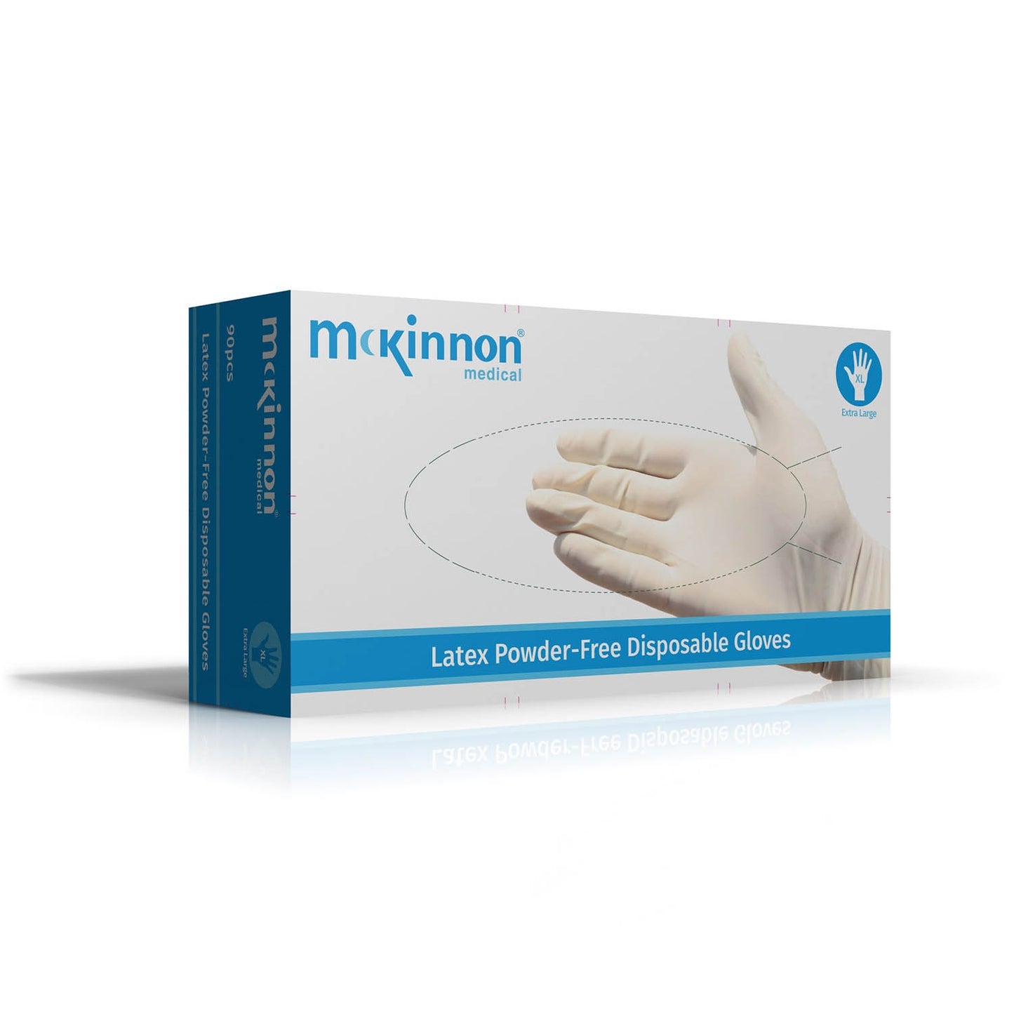 McKinnon Medical EXTRA-LARGE Latex Powder-Free Non-Sterile Gloves (Box 90) - McKinnon
