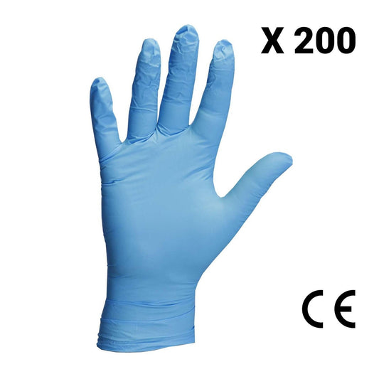 Blue Nitrile Disposable Gloves - Cat III Medical Grade - Box of 200 - Medium - Discontinued
