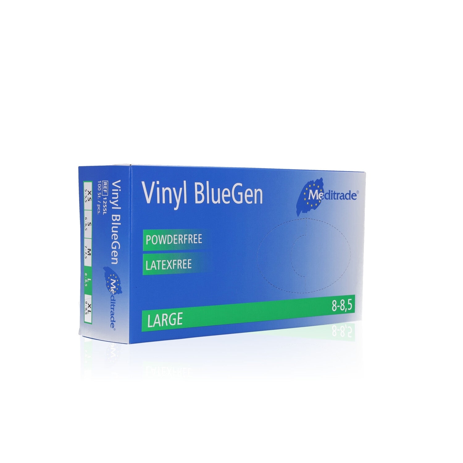 Blue Vinyl Gloves Large Box of 100 Medisave UK