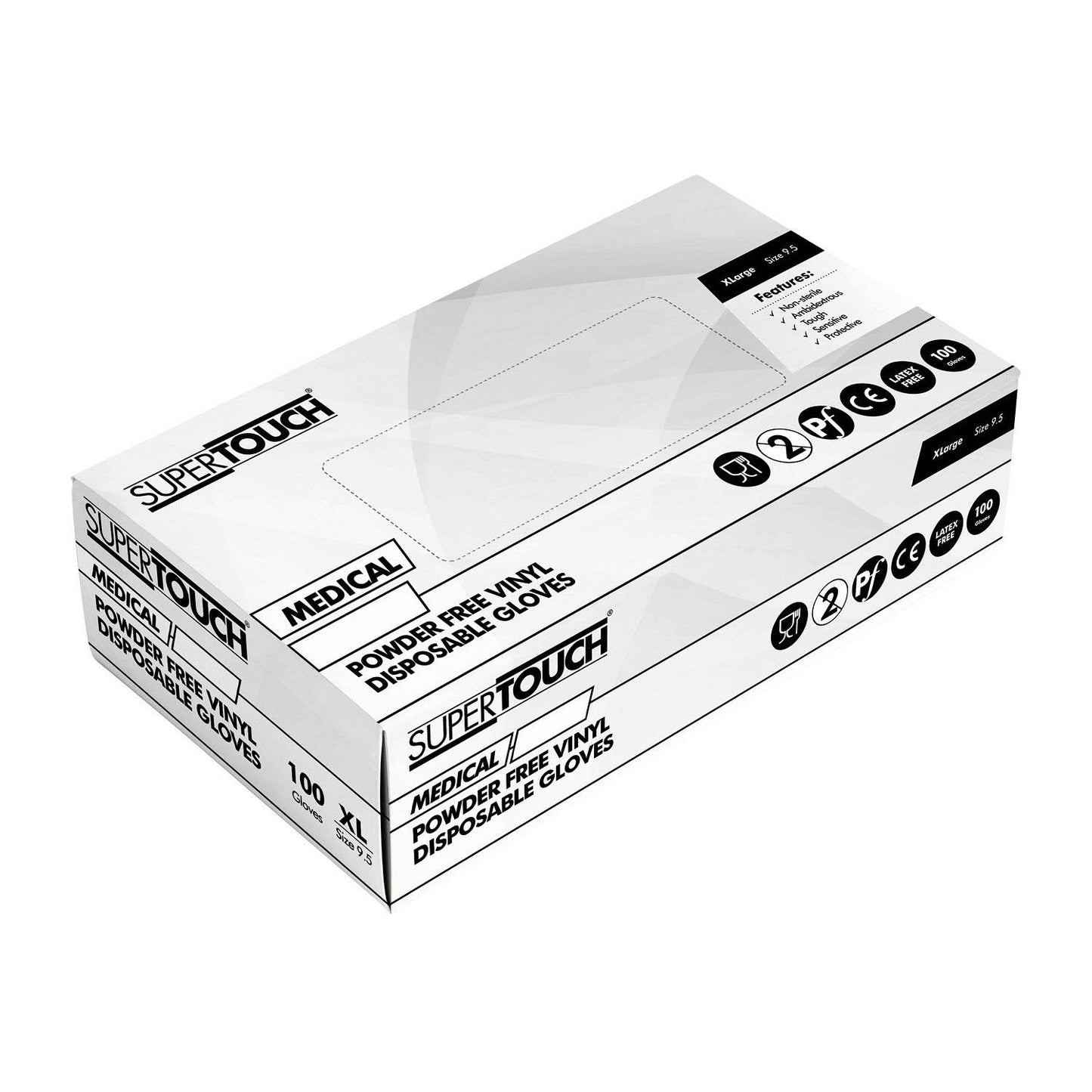 Supertouch Blue Vinyl Powder Free Gloves - Box Of 100 - Medium - Supertouch