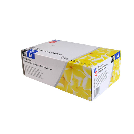 Latex Powdered Gloves - Medium x 100 - 