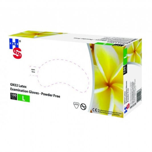 Latex Powder Free Gloves - Large x 100 - 