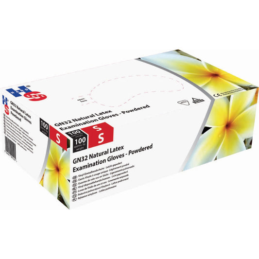 Latex Powder Free Gloves - Small  x 100 - 