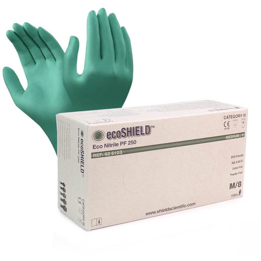 Green Nitrile Powder Free Gloves - Box of 150 - Medium - Discontinued