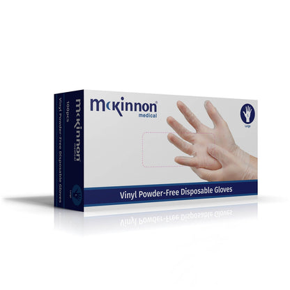 McKinnon Medical LARGE Vinyl Powder-Free Non-Sterile Gloves (Box 100) - McKinnon