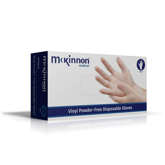 McKinnon Medical SMALL Vinyl Powder-Free Non-Sterile Gloves (Box 100) - McKinnon