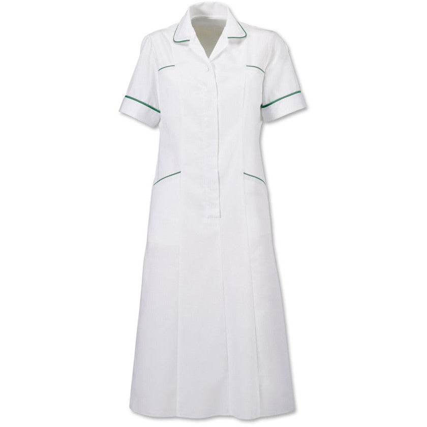 Women's White Dress with Contrasting Trim - 