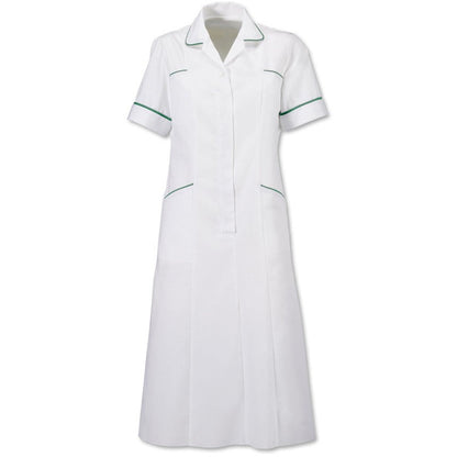 Women's White Dress with Contrasting Trim - 