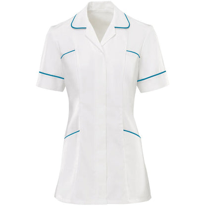 Women's White Tunic Top with Contrasting Trim - 