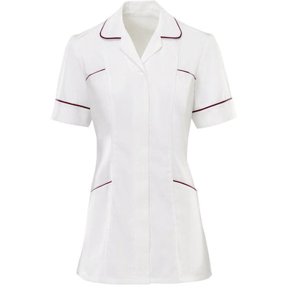 Women's White Tunic Top with Contrasting Trim - 