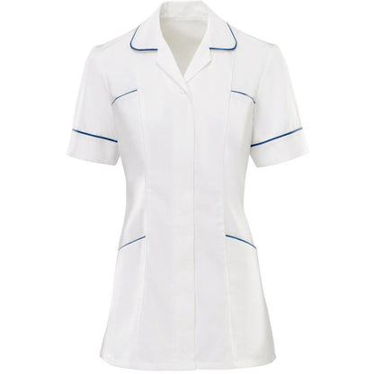 Women's White Tunic Top with Contrasting Trim - 