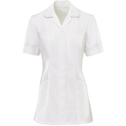 Women's White Tunic Top with Contrasting Trim - 