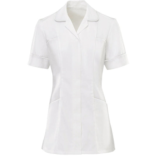 Women's White Tunic Top with Contrasting Trim - 