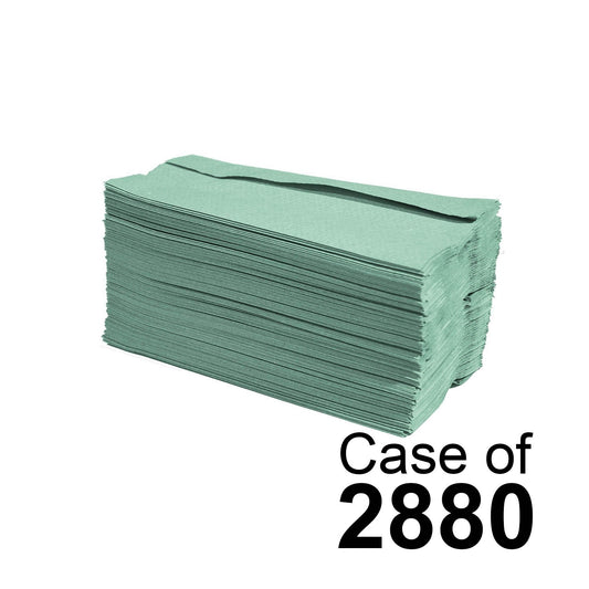Essentials Green C-Fold Hand Towel - 1ply x 2880 - Northwood
