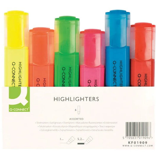 Highlighter Pens - Assorted - Pack of 6 - Vow