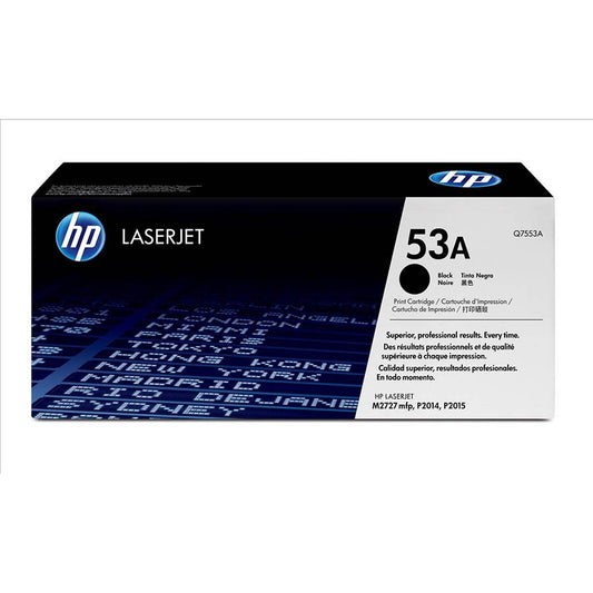 HP 53A Black Laserjet Toner Cartridge Q7553A- Remanufactured - Hewlett Packard