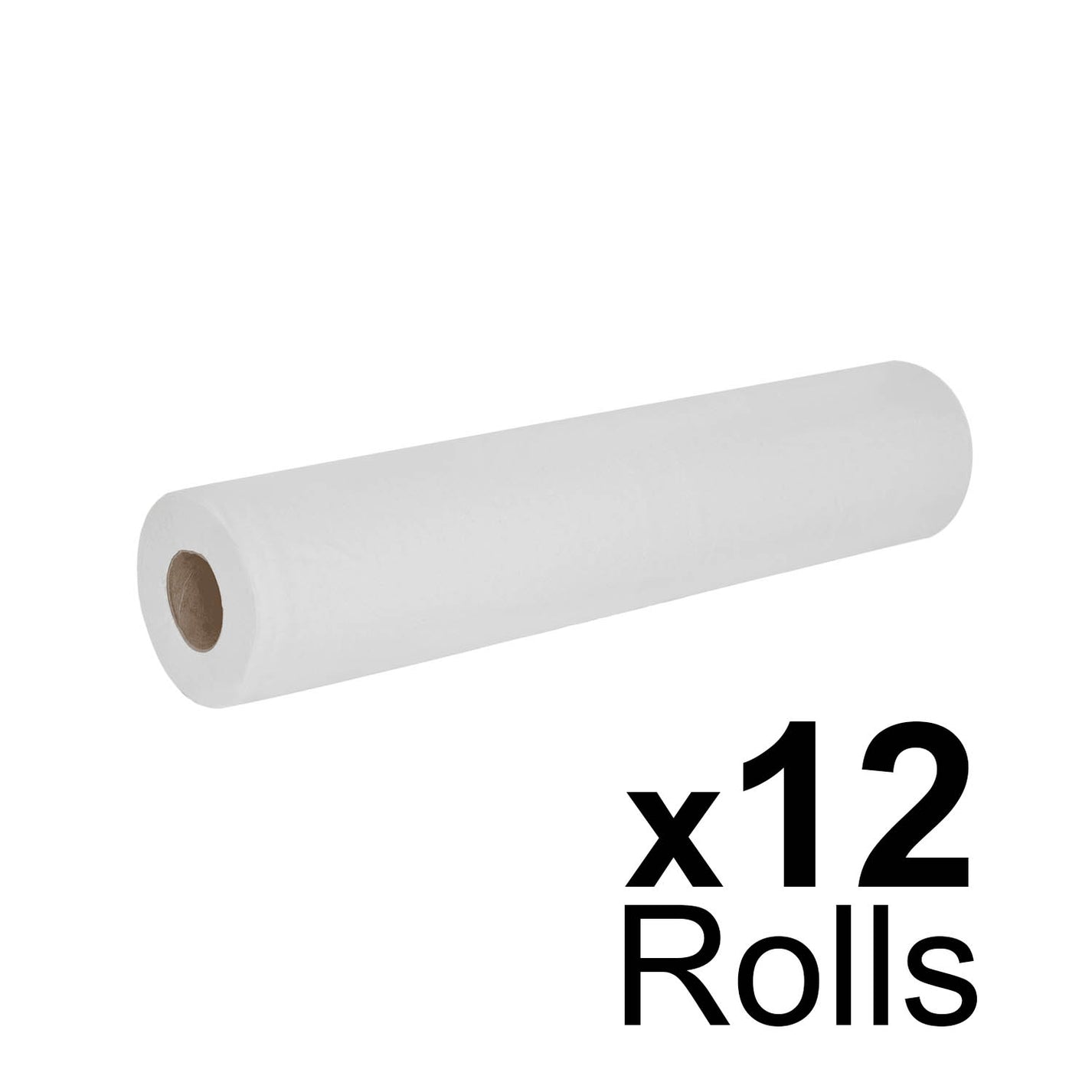 Essentials White Couch Roll 20" 2ply 40m x 500mm Case of 12