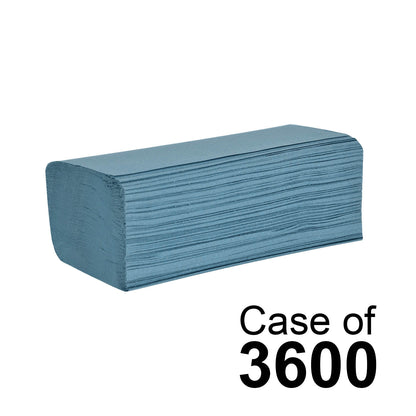 Essentials Blue V-Fold Hand Towel - 1ply x 3600