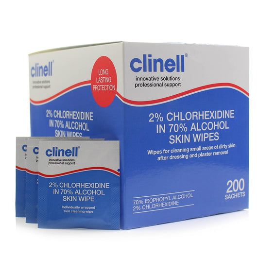 Clinell Alcoholic 2% Chlorhexidine Skin Wipes x 200 - Clearance