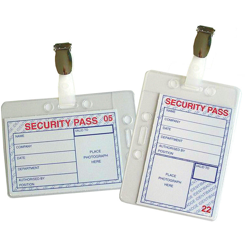 Secruity badges - straps & inserts included - 60 x 90mm - pack of 25 ...