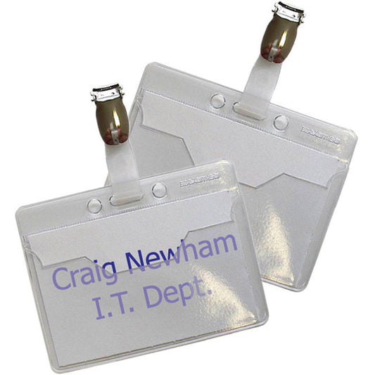 Security badges - Clear - 60 x 90mm -Pack of 50 - Identibadge