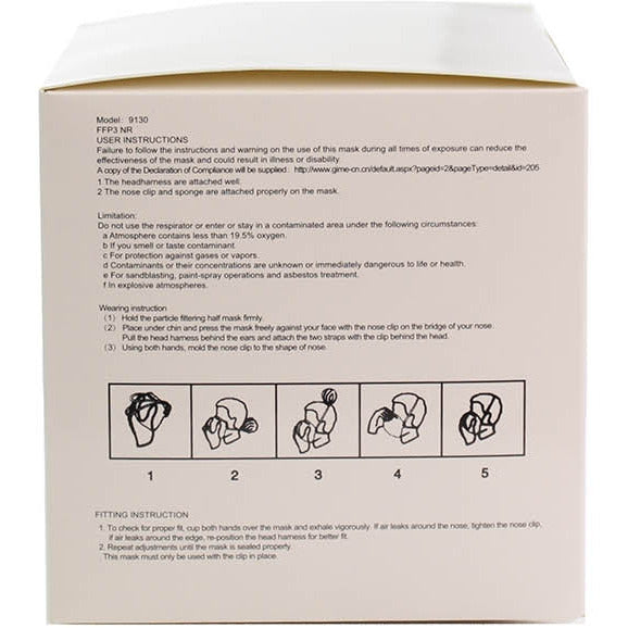 FFP3 Non Valved Face Mask (Box of 20 Masks) - Ningbo