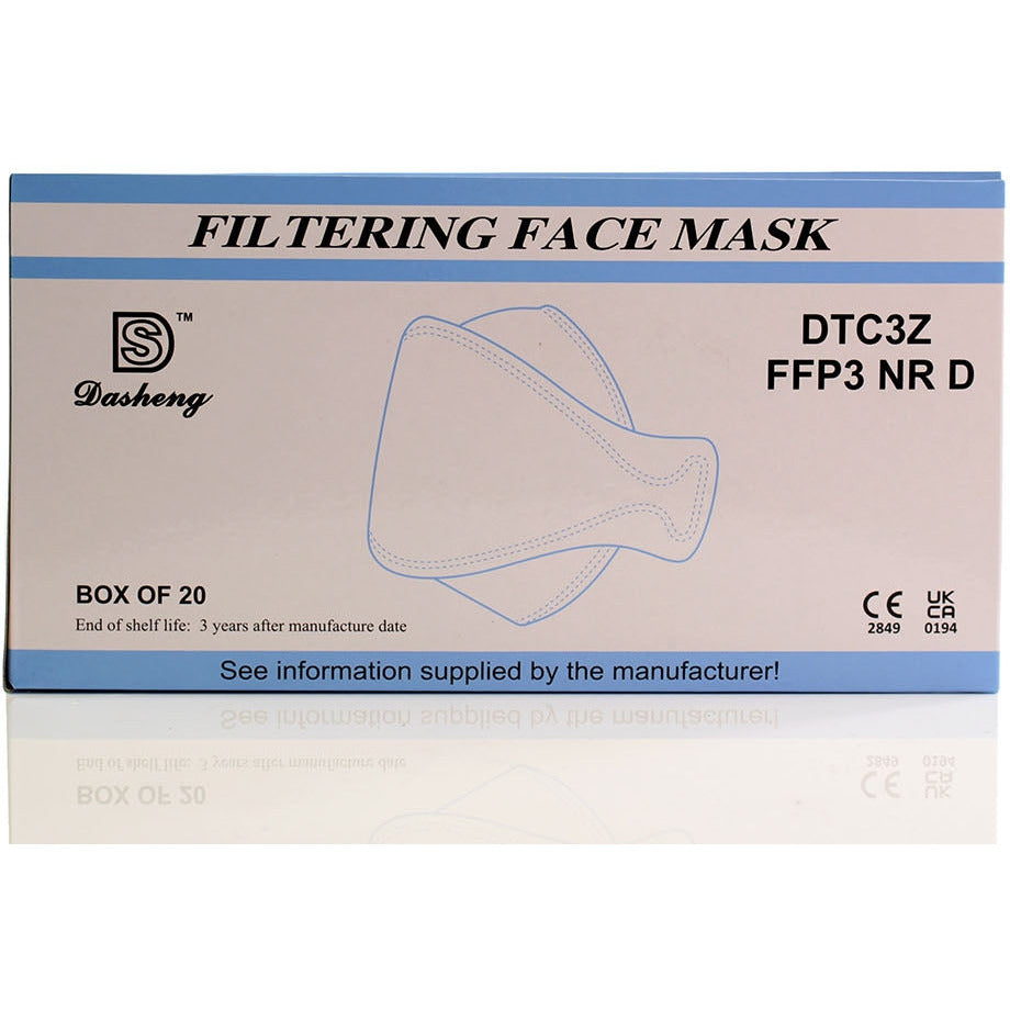 FFP3 Unvalved Face Masks (Box of 20 Masks) - Dasheng