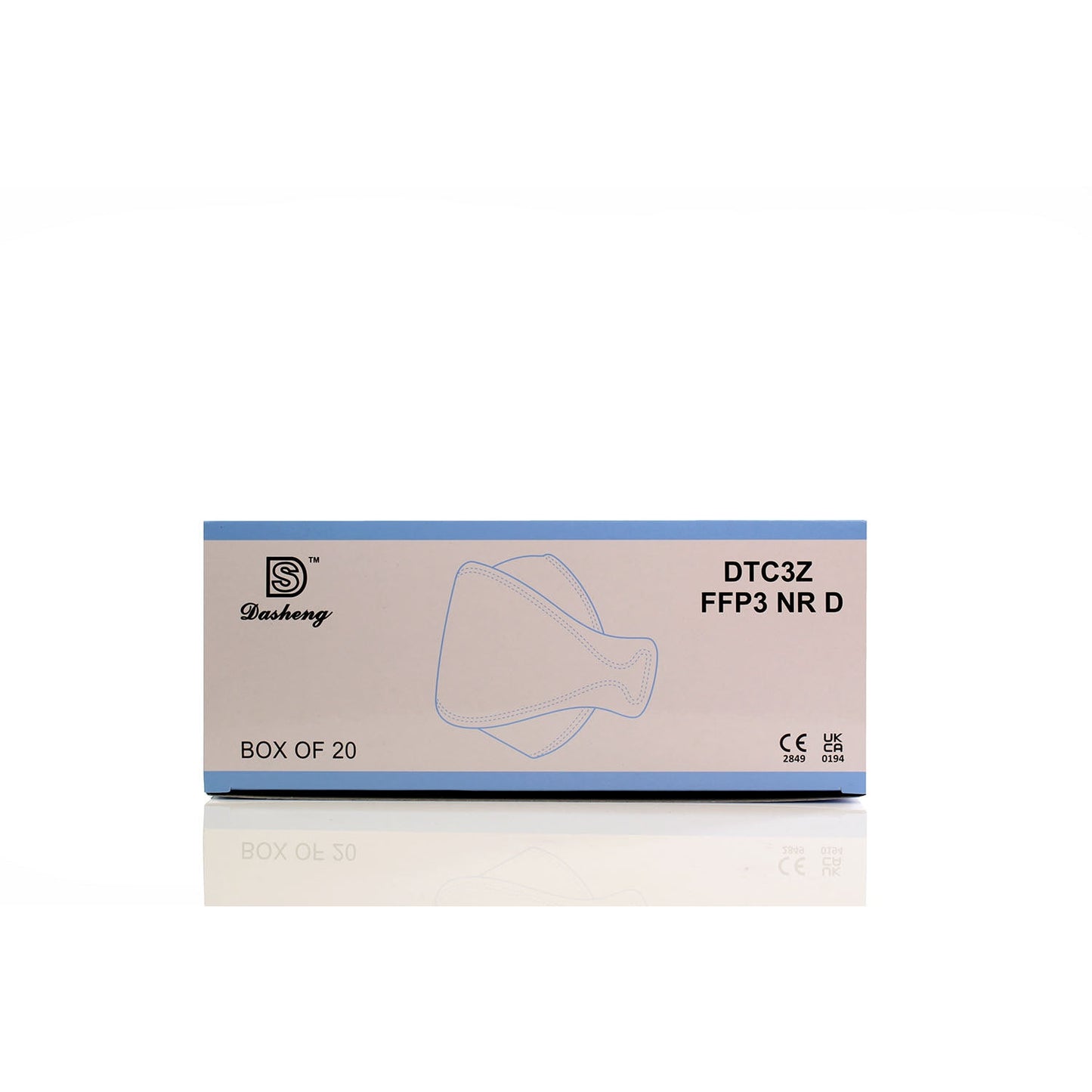FFP3 Unvalved Face Masks (Box of 20 Masks) - Dasheng